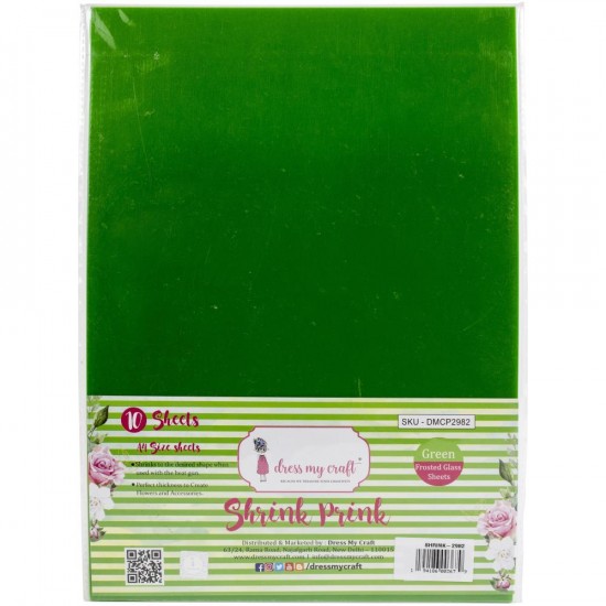 Dress my Craft - Papier Shrink Prink «Green» 10 feuilles